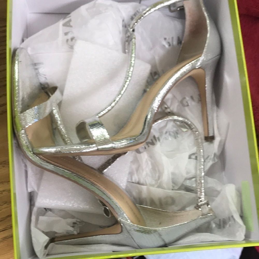 Gianni Bini heels silver perfect condition in original box eke. Twice